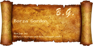 Borza Gordon névjegykártya